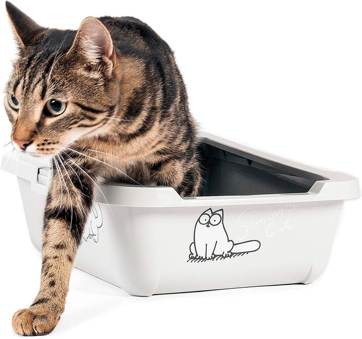 Simon's Cat, Katzentoilette mit Rand L: 43 cm B: 32 cm H: 16 cm grau grau L: 43 cm B: 32 cm H: 16 cm
