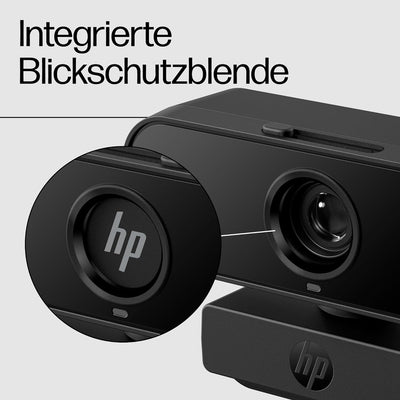 HP 430 Webcam FHD 1080p, Autofokus, 360° Rotation, Sichtfeld bis zu 85°, Doppelmikrofon mit Rauschun