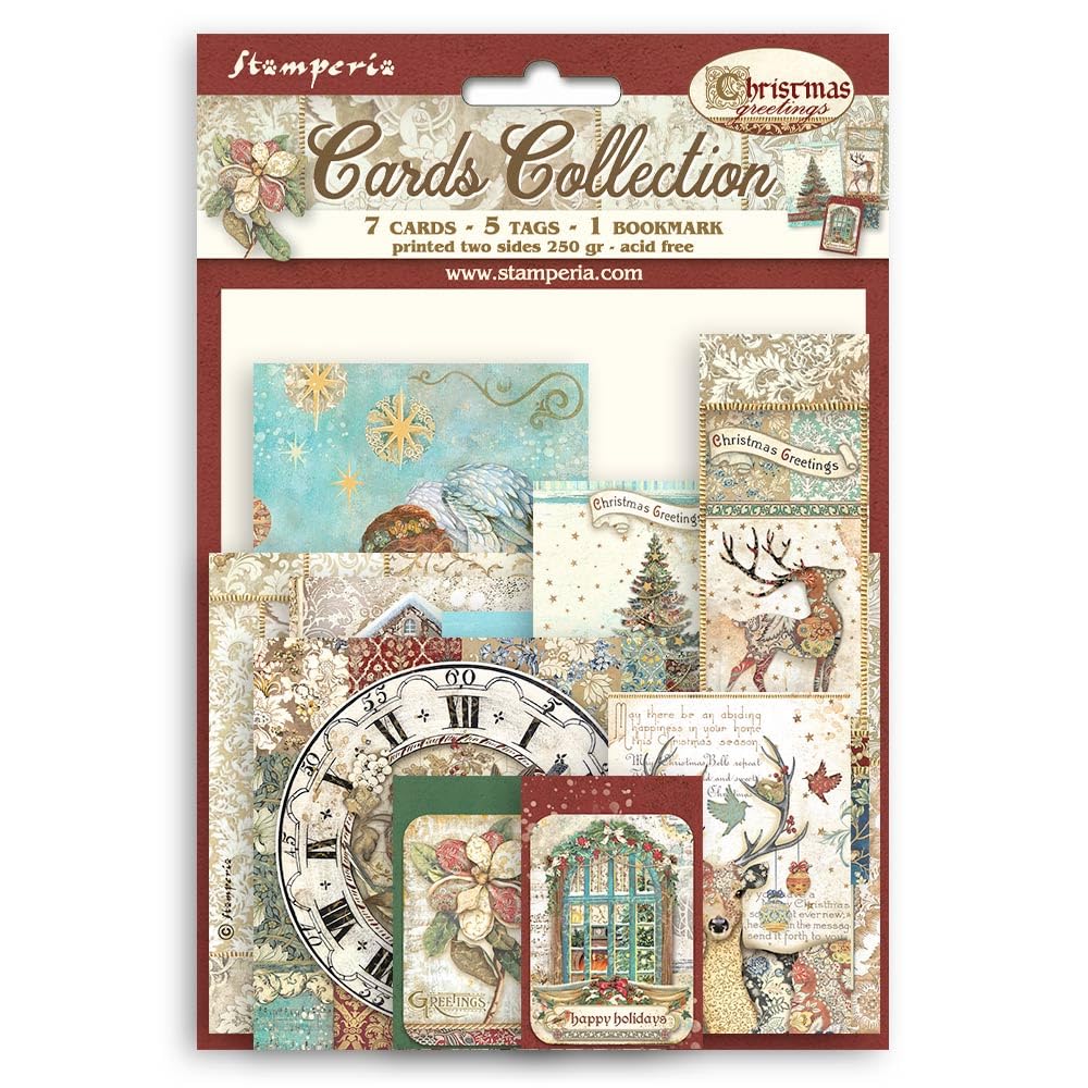 Stamperia - Cards Selection, Acid-Free, Printed on 2 Sides, Choice of Sizes and Designs, Perfect for