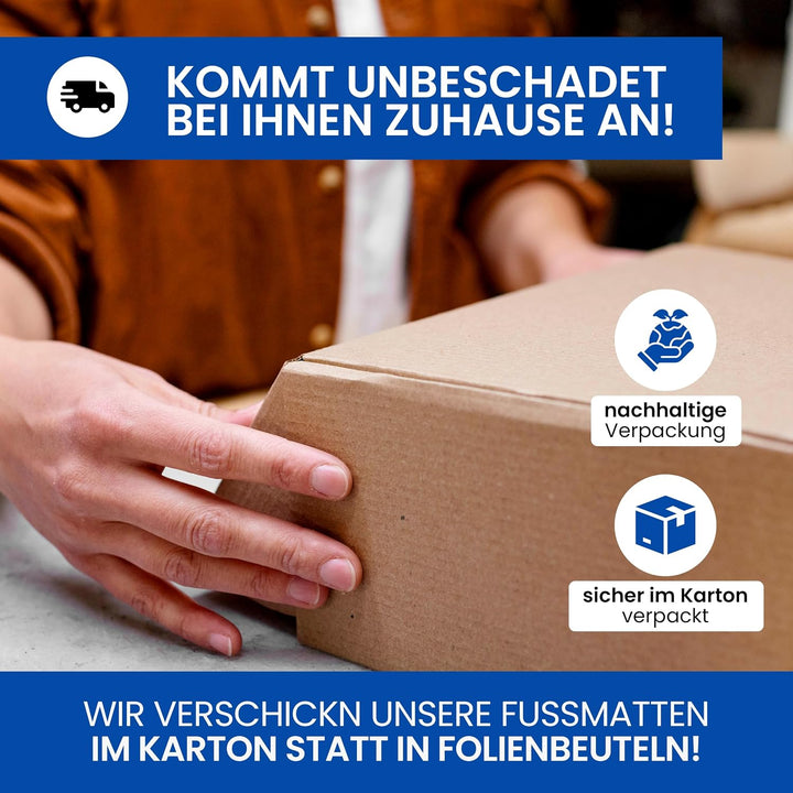 Gentle North Hochwertige Fussmatte rot-schwarz 60x90 gross für Innen &amp; Aussen - Schmutzfangmatte rut