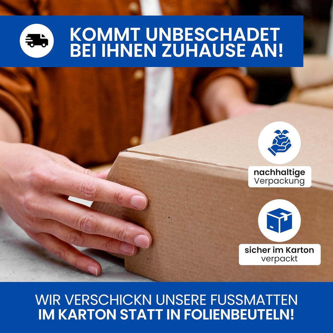 Gentle North Hochwertige Fussmatte Dunkelbraun 70x120cm gross für Innen &amp; Aussen - Schmutzfangmatte