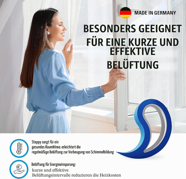 Stoppy, Stoppi, Fensterstopper, Türstopper, Türkeil, Türhaken, Fensterklammer, 12er Set (erhältlich