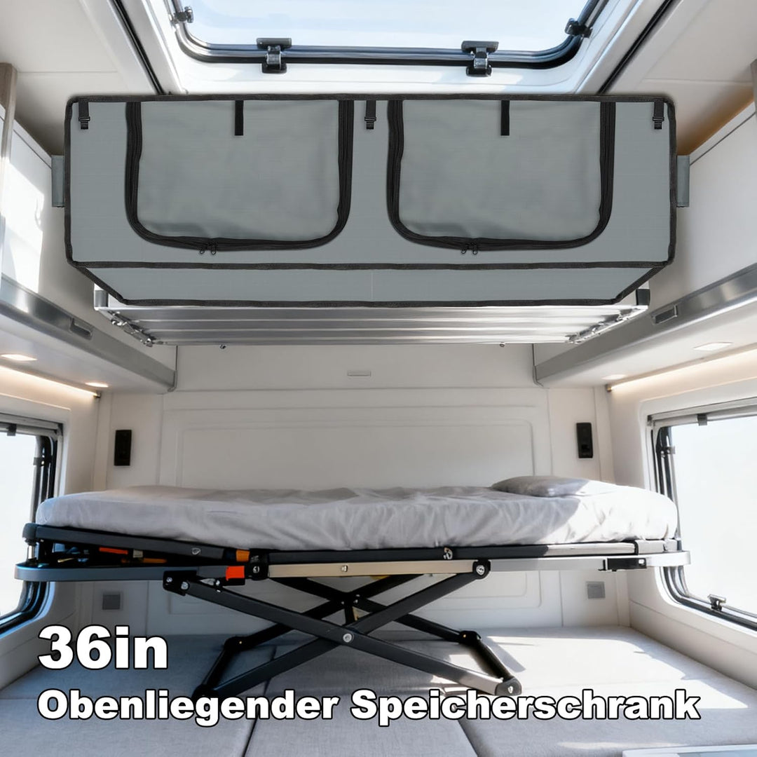 CISSIYOG Campingküche,Camper Hängeschrank,36" RV Oberkopf Weichseitig Aufbewahrungsschrank,Outdoor C