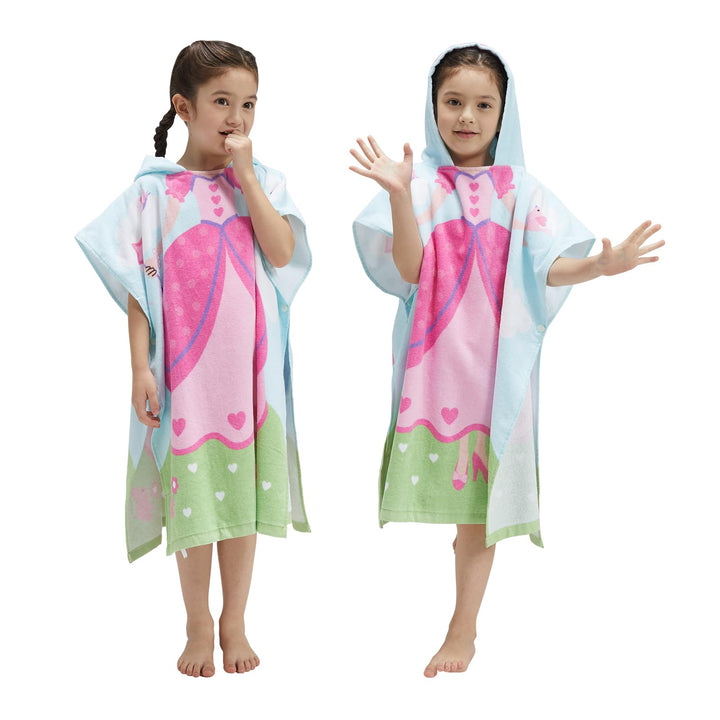 BANGSAUR Kinder Strand Pool Bad Kapuze Poncho Handtuch, 100 Baumwolle Surf Wickeltücher Wickel, Baby