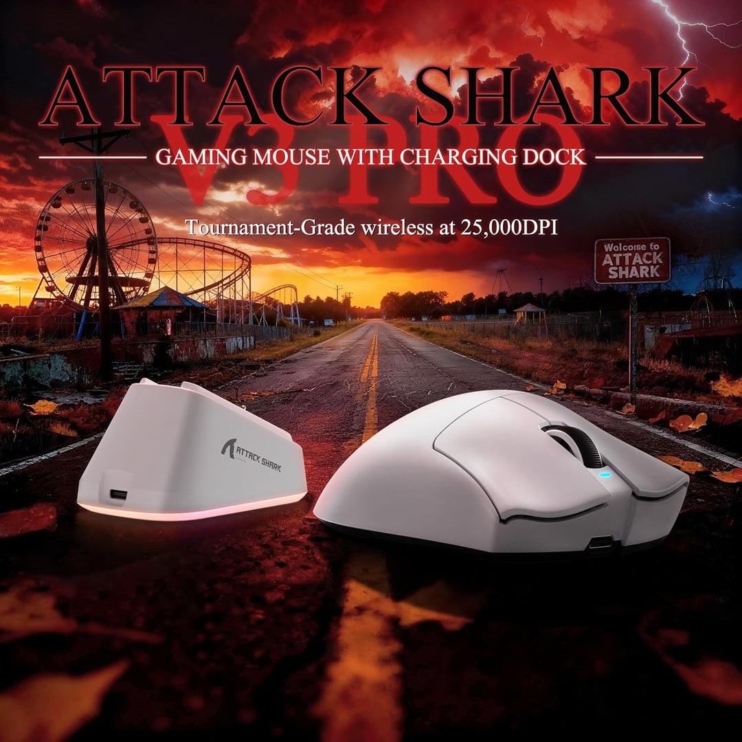 MAMBASNAKE x Attack Shark V3PRO Kabellose Gaming-Maus mit Magnetischer Ladestation, PAW3311-Sensor,