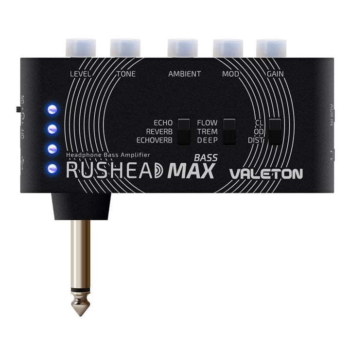 Valeton Rushead Max Bass Kopfhörer Verstärker Multi-Effects USB Aufladbar Portabel Hosentasche Schla