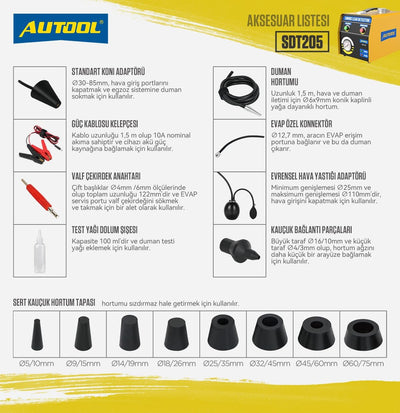 Autool SDT205 Auto-Rauchmaschinen-Lecksucher mit Zwei Modi, EVAP-System Kraftstoffleitungs-Leckagete