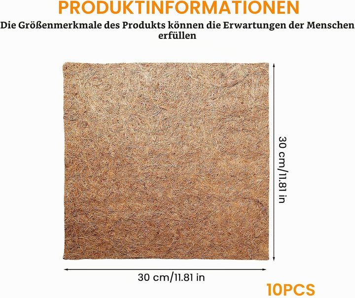 Hühner-Nistkasteneinlagen, 10 Stück, 33 cm, Wiederverwendbar