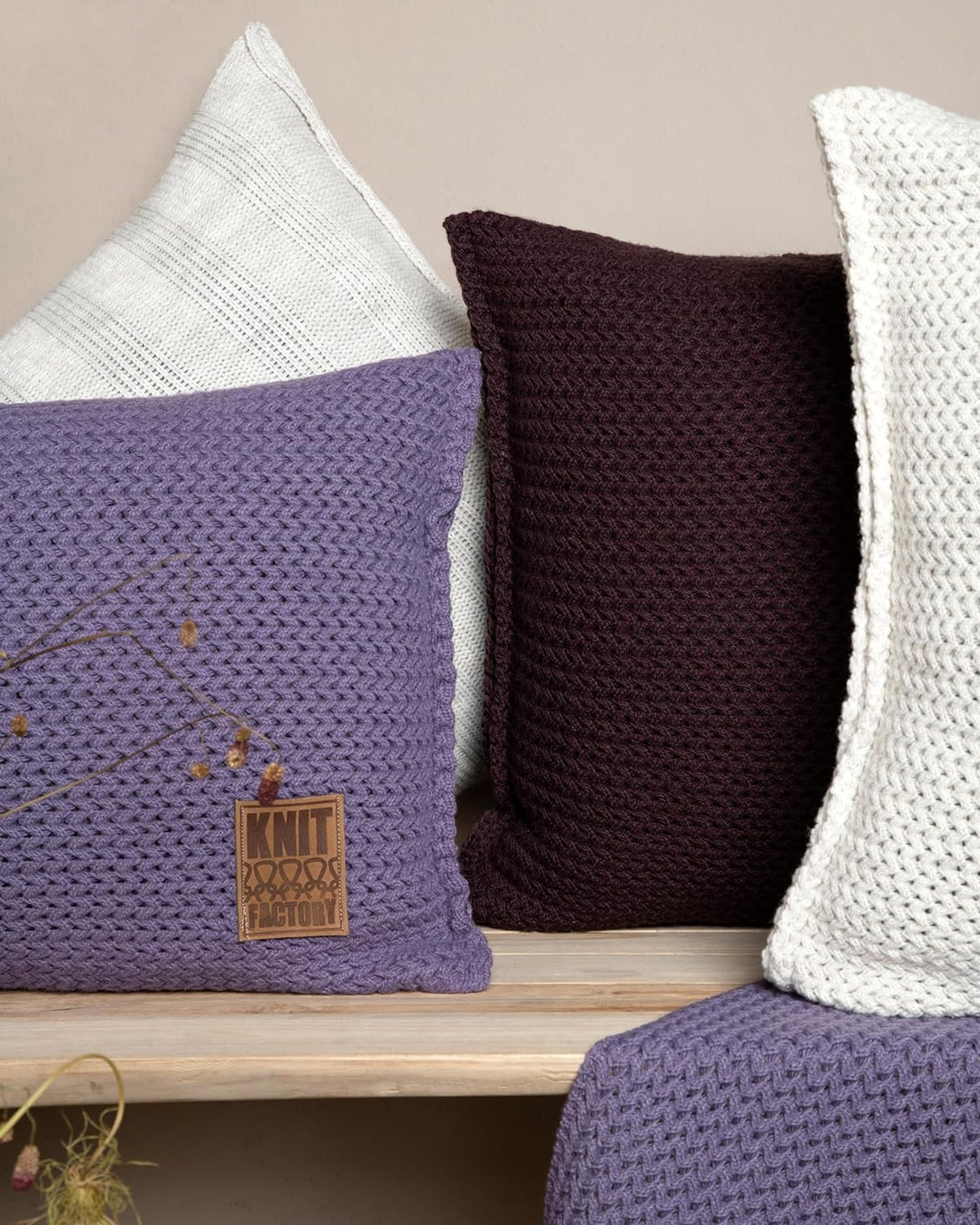 KNIT FACTORY - Maxx Kissen - Stone Red - 60x40 cm 60x40 cm Stone Red, 60x40 cm Stone Red