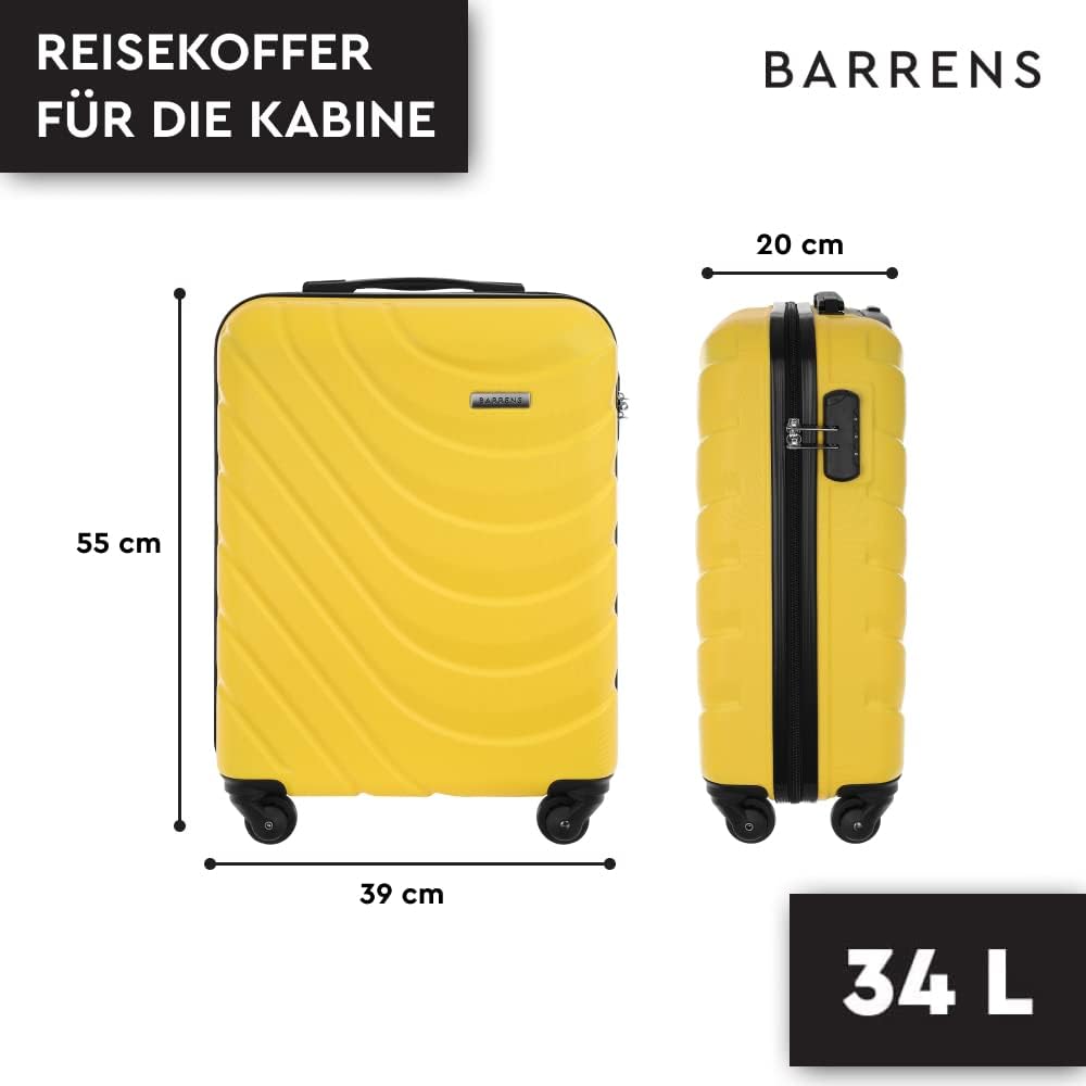 BARRENS Handgepäck 55x40x20 cm Kabinenkoffer | Kabinengepäck | ABS-Material | Chiffrierschloss Reise