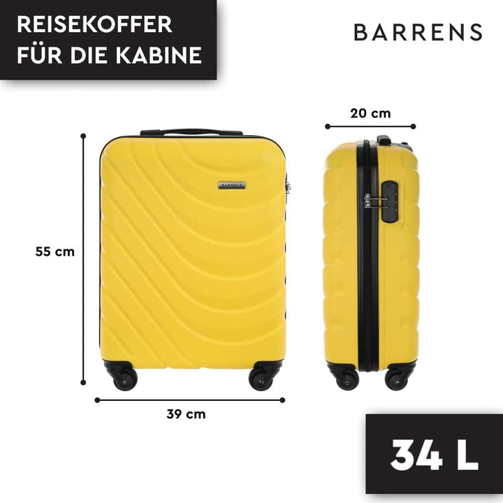 BARRENS Handgepäck 55x40x20 cm Kabinenkoffer | Kabinengepäck | ABS-Material | Chiffrierschloss Reise