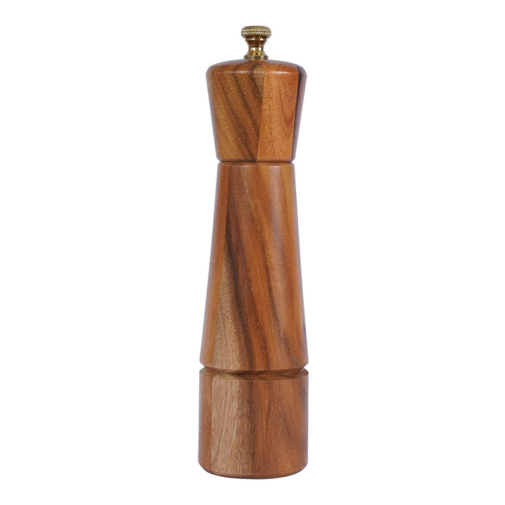 Pfeffermühle, Verstellbare Pfeffermühle aus Edelstahl, Akazienholz, 22 cm Höhe, Unterer DIA: 5,5 cm,