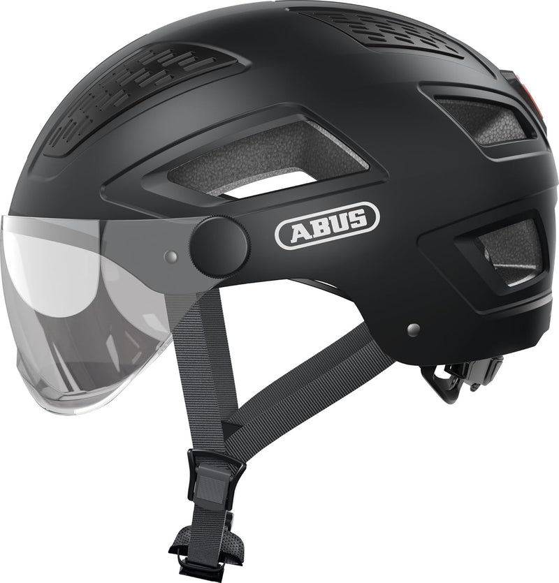 ABUS Stadthelm Hyban 2.0 ACE - Fahrradhelm mit Visier, Licht und ABS-Hartschale - für Damen und Herr