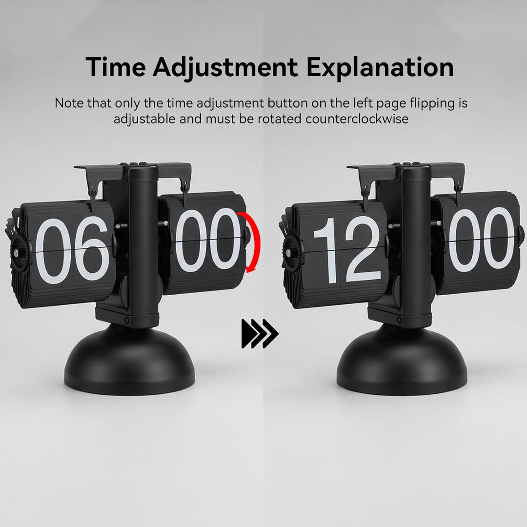 HERCHR Automatische Flip Deskuhr Mechanische Retro, Digitale Flip -Down -Uhr Grosse Zahlenbatterie b