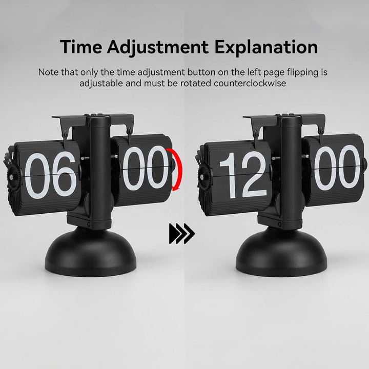 HERCHR Automatische Flip Deskuhr Mechanische Retro, Digitale Flip -Down -Uhr Grosse Zahlenbatterie b