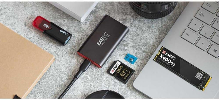 Emtec ECSSD128GX210 Tragbare SSD-Festplatte – 3,2 Gen2 – Kollektion X210 Elite – 3D NAND – 128 GB, 1