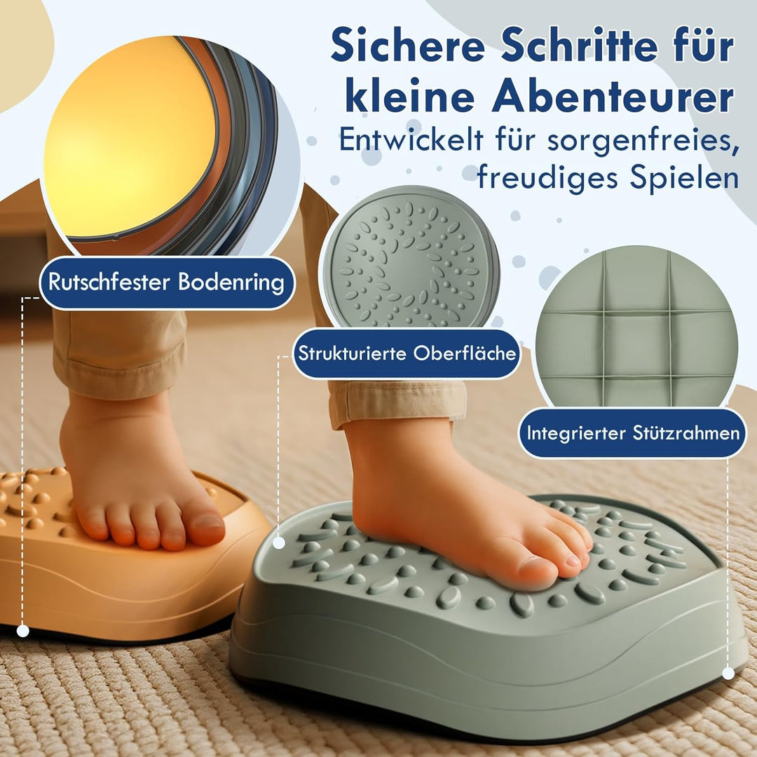 Lehoo Castle Stapelsteine Balanciersteine für Kinder, Gartenspielzeug Kinder, Rutschfeste Stepping S