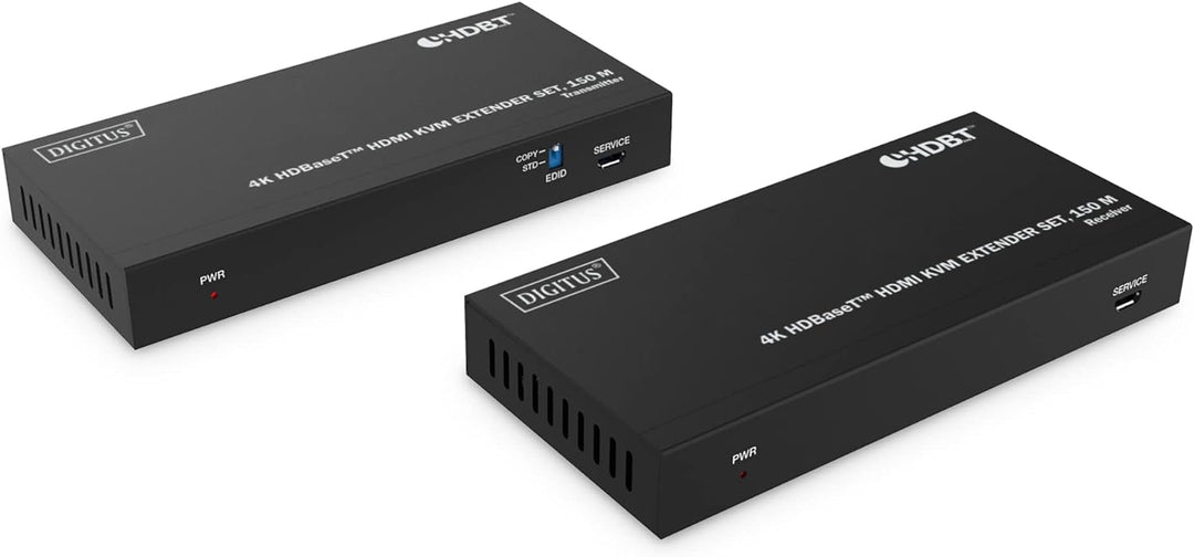 DIGITUS HDMI KVM Extender - 4k/60Hz - Sender & Empfänger - HDBaseT 1.0 - HDMI 2.0b - USB 1.1 - Reich