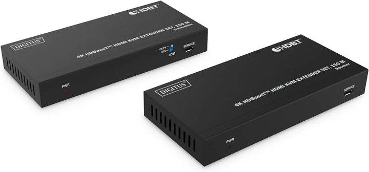 DIGITUS HDMI KVM Extender - 4k/60Hz - Sender & Empfänger - HDBaseT 1.0 - HDMI 2.0b - USB 1.1 - Reich