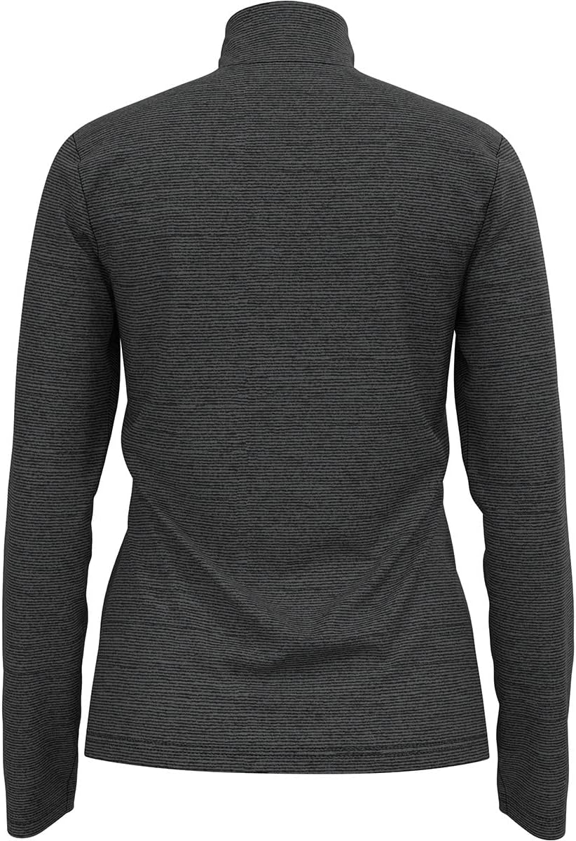 Odlo Damen Midlayer 1/2 Zip Roy Pullover XXL Shale Grey - Black Stripes, XXL Shale Grey - Black Stri