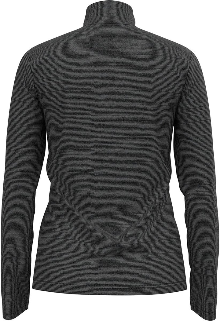 Odlo Damen Midlayer 1/2 Zip Roy Pullover XXL Shale Grey - Black Stripes, XXL Shale Grey - Black Stri
