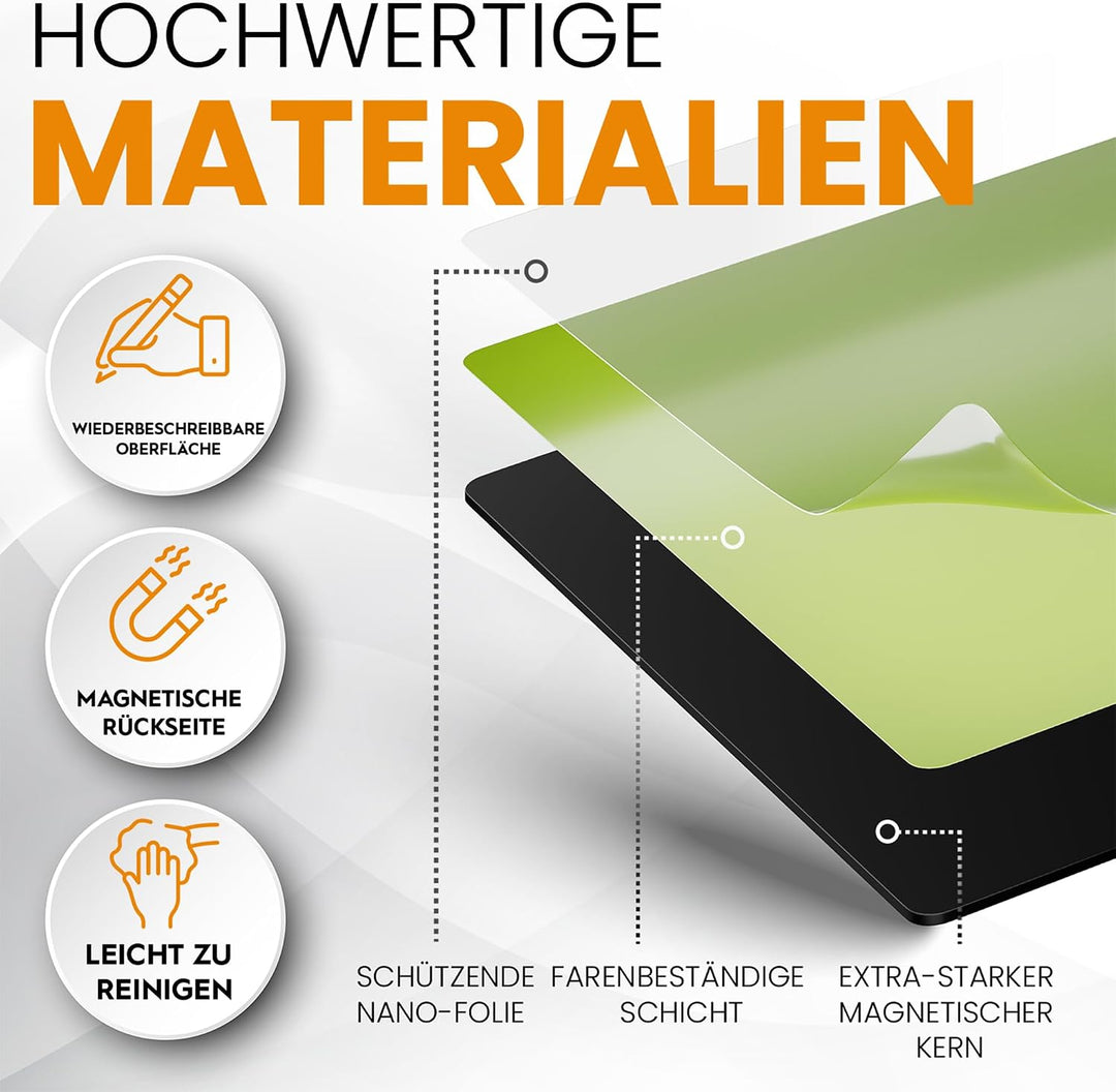 ATWAM 206 Magnetstreifen Beschreibbar Mega Set - Verschiedene Grössen - 6 Farben - Scrum &amp; Kanban -