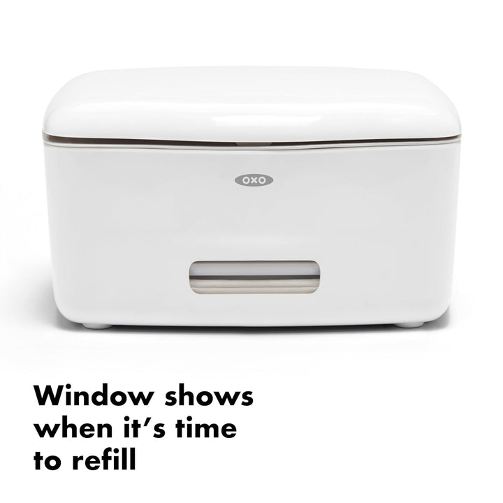 Zagg OXO Good Grips Dispenser for Face, Hand and Flushable Wipes, 18/8 Edelstahl, Weiss, 5.88" L x 6