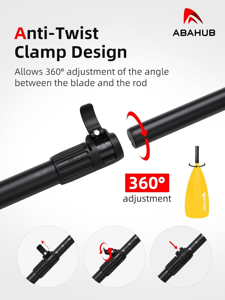 Abahub 2 in 1 Sup Kajak Paddel Aluminium Einstellbares Stand Up Paddle für Paddleboard, Aluminiumleg