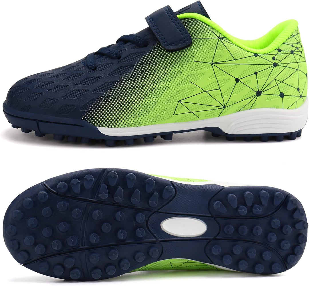 JABASIC Hallen Fussballschuhe Kinder Jungen Mädchen Fussballschuhe Kinder Kunstrasen, 28 EU Marine Z