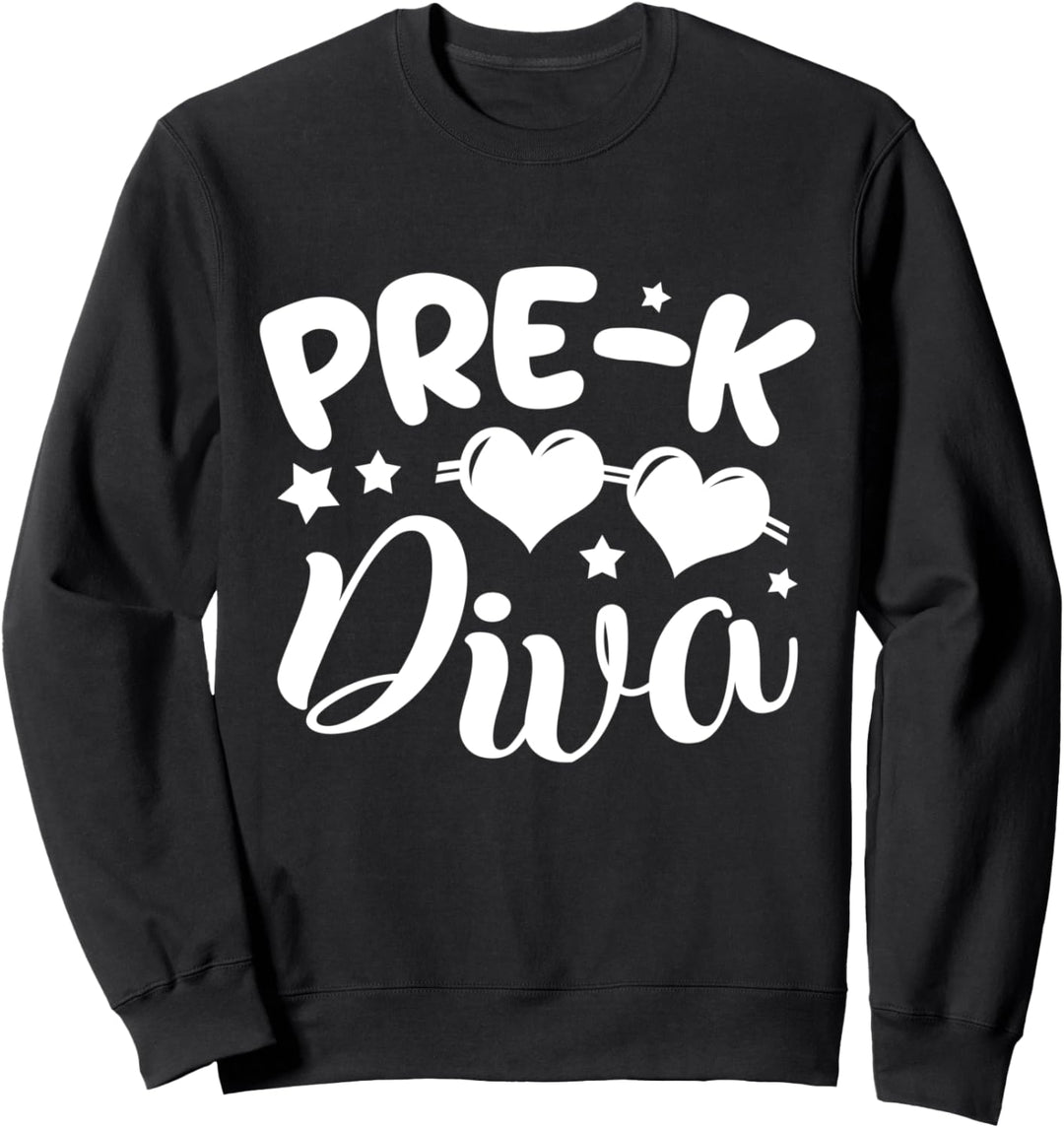 Vor K Erster Tag für Mädchen Pre K Diva Zurück zur Schule Sweatshirt