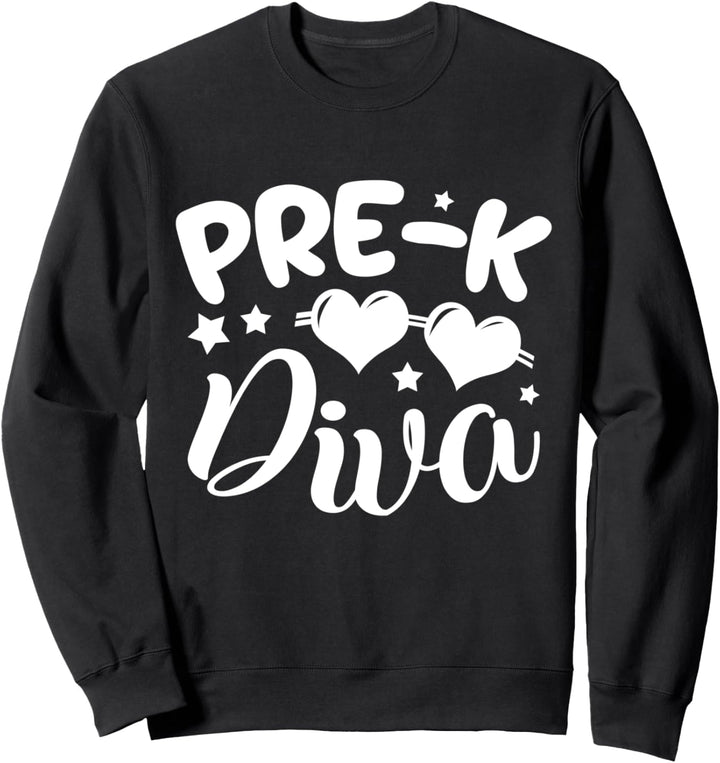 Vor K Erster Tag für Mädchen Pre K Diva Zurück zur Schule Sweatshirt