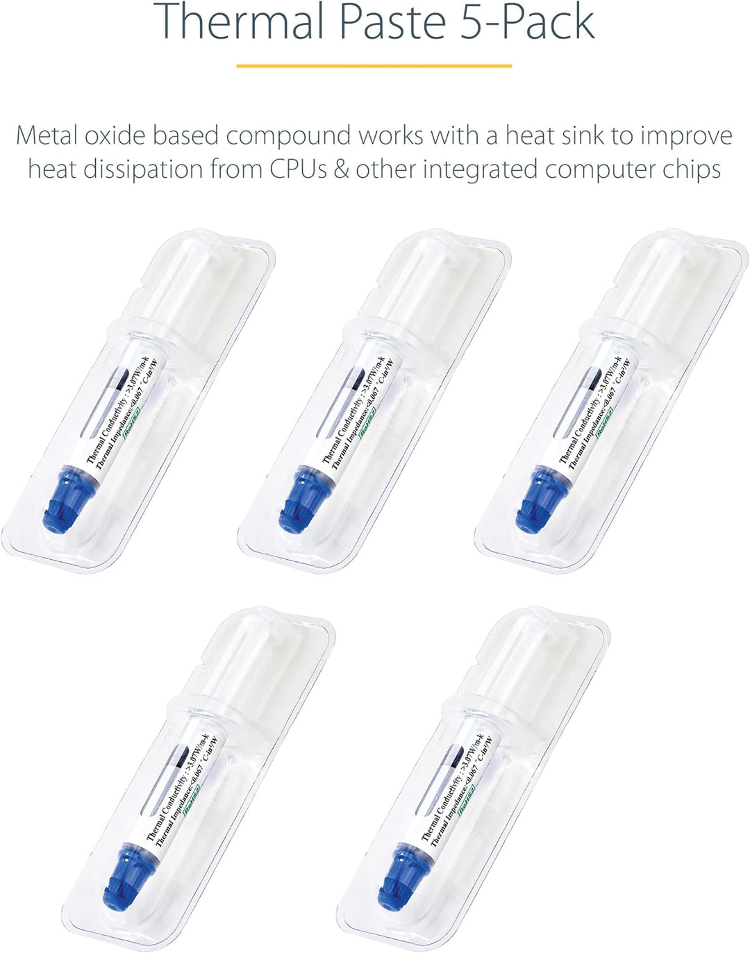 StarTech.com Wärmeleitpaste 5 Pack, hohe Leistungsfähigkeit CPU/grafikkarte kühlpaste/silberpaste, P