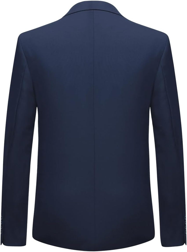 Allthemen Herrenanzug 2 Teilig Slim Fit Anzüge Business Hochzeitanzug für Männer XS Dunkelblau, XS D