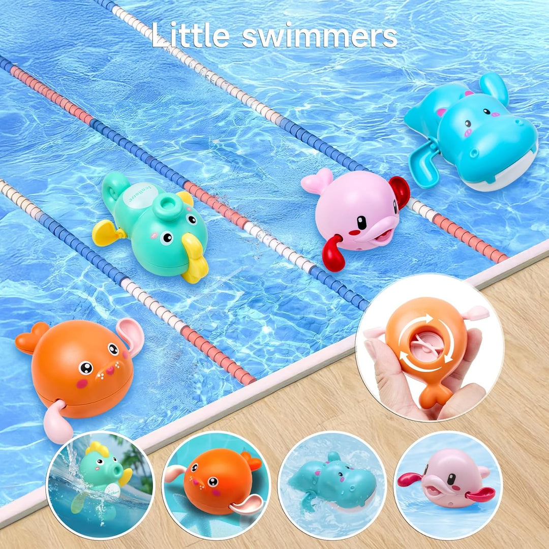 OR OR TU Baby Badespielzeug, Wassermühle Drehendes Wasserspielzeug mit Saugnäpfen, Aufziehendes Bade