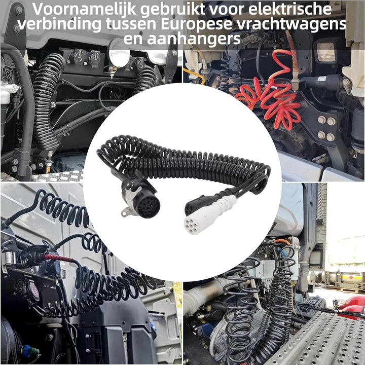 Elektrowendel Adapter 24V 15-polig auf 2X 7-polig Spiralkabel für LKW Anhänger Zugmaschine Trailer K