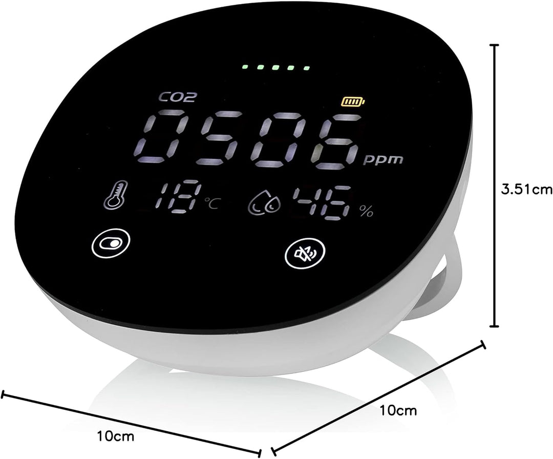 Smartwares 3-in-1 Luftqualitätsmelder FGA-13950 - CO2, Temperatur und Luftfeuchtigkeit - 78 DB – mit