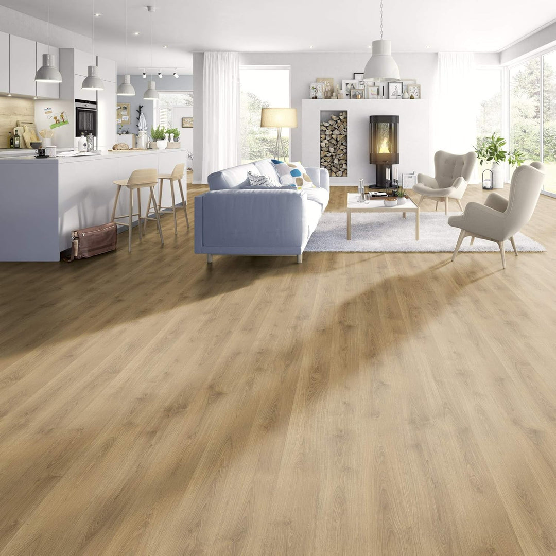 EGGER Home Laminatboden Aqua+ EHL103 Brook Eiche honig (8mm, 1,995m²) | authentische Holzoptik | | E