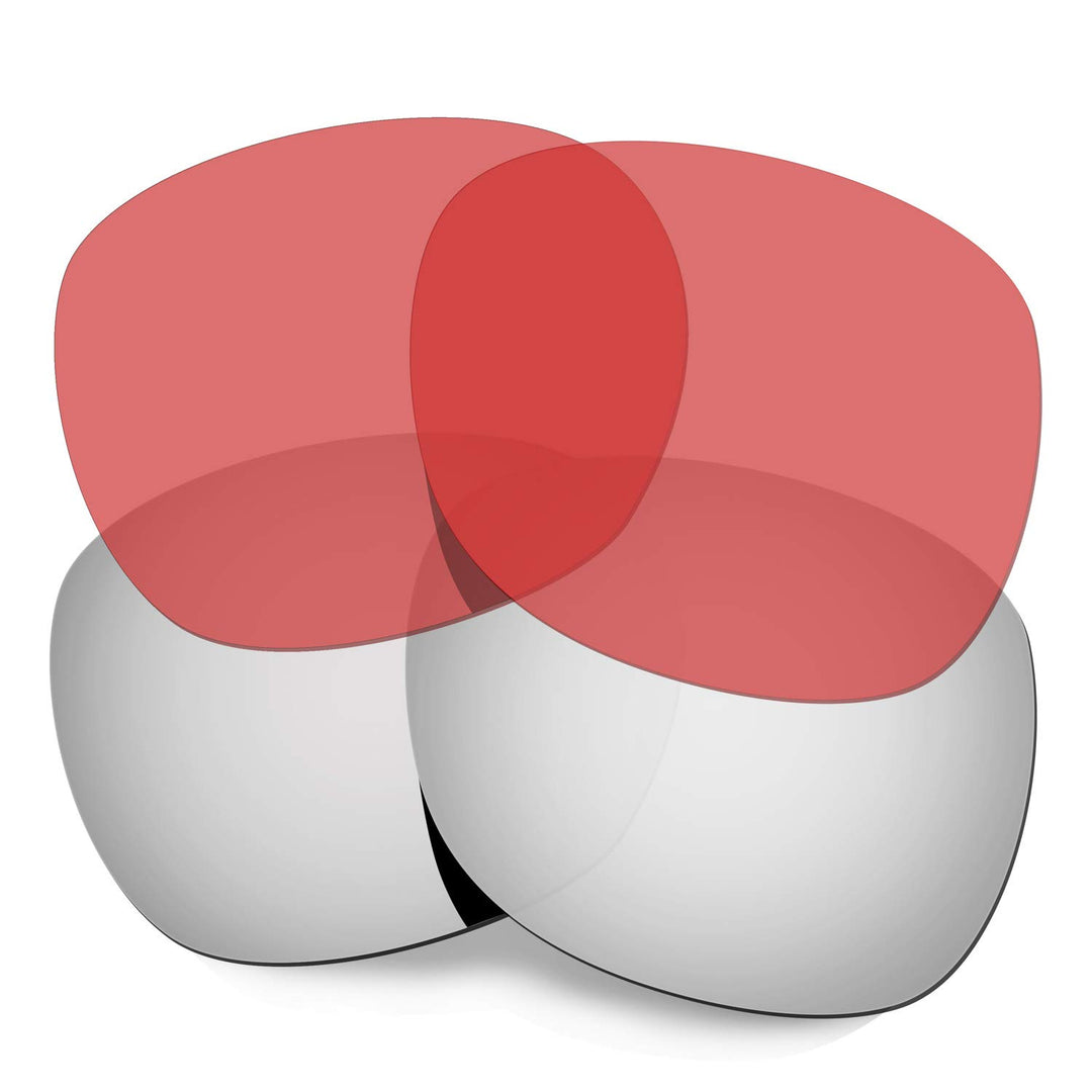 HKUCO Replacement Lenses For Oakley Garage Rock Silver/Transparent Pink Polarized