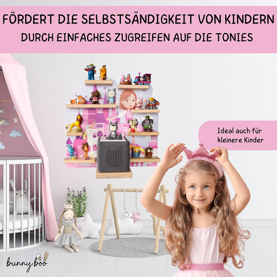 bunnyboo Toniebox Regal - für Toniebox und Figuren - ausreichend Platz für bis zu 25 Tonie Figuren u