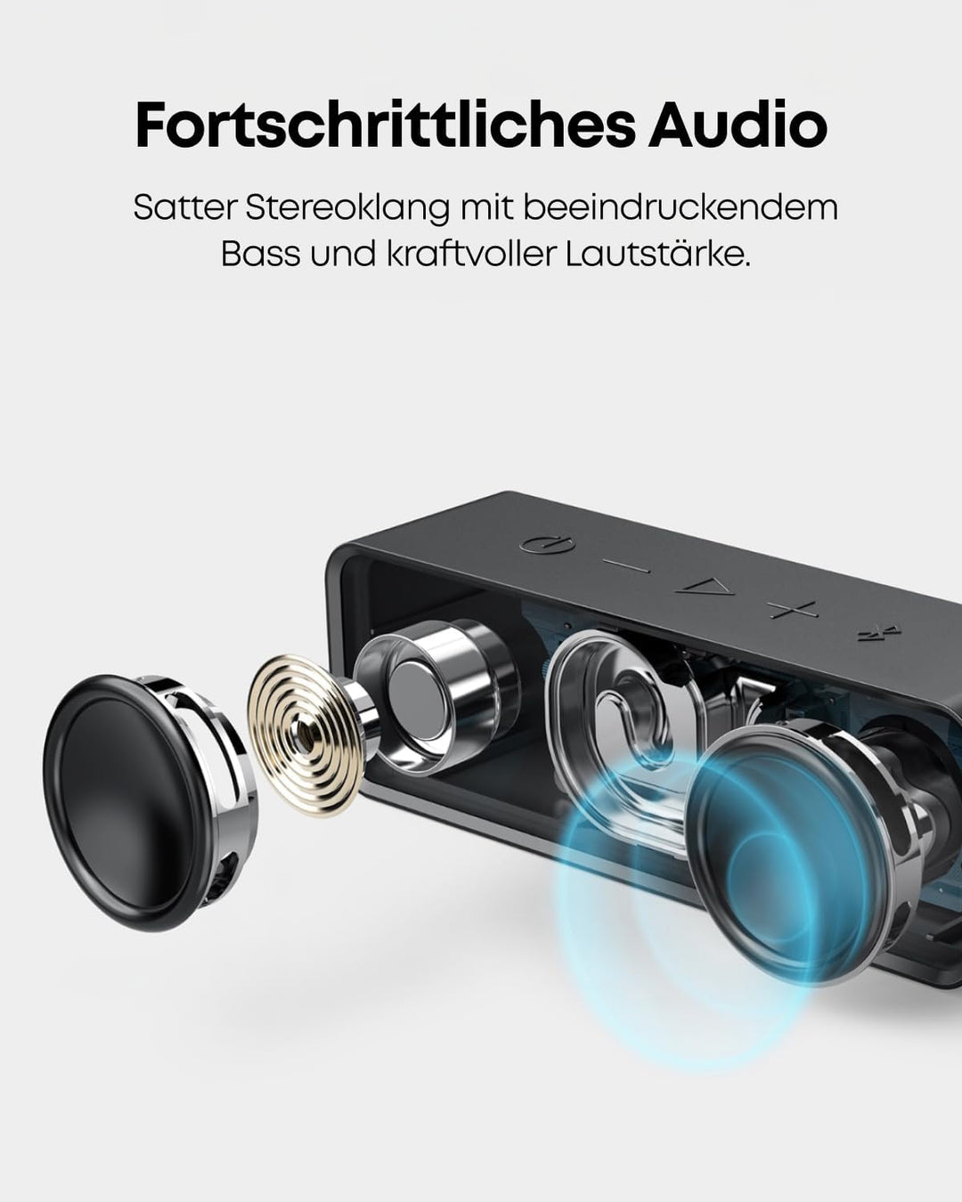 Anker SoundCore Kompakter Bluetooth 4.2 Lautsprecher, 24 Stunden Wiedergabe, Intensiver Bass, Integr