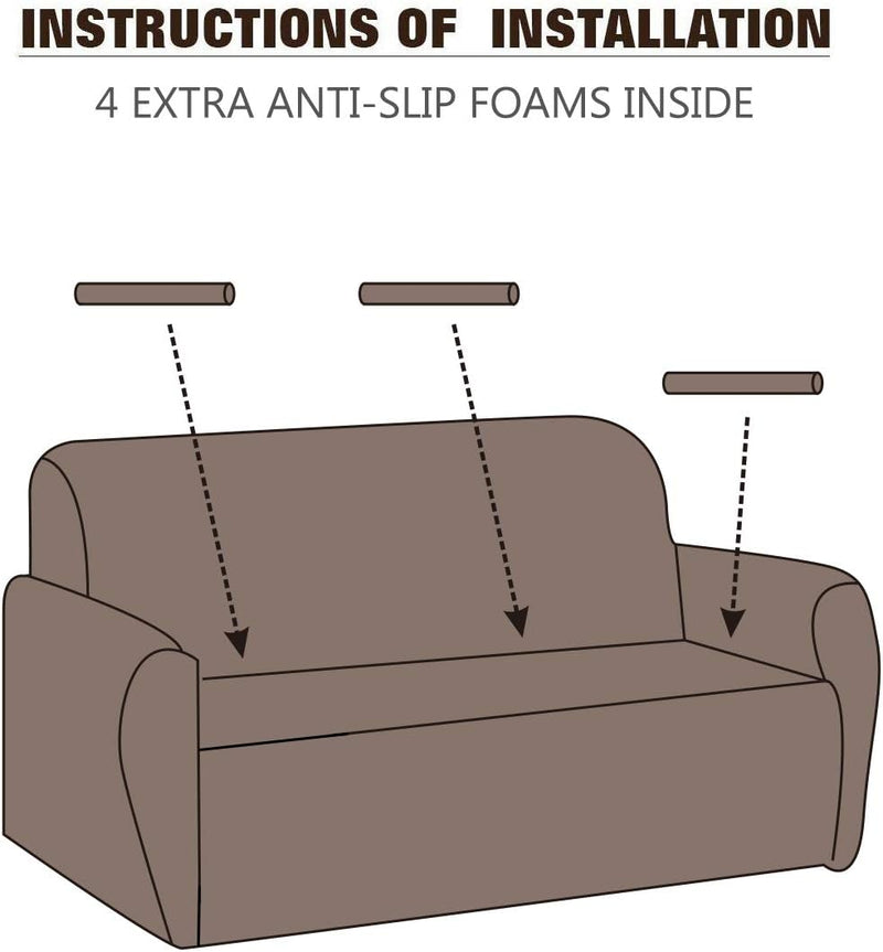 PETCUTE Sofaschoner elastisch sofabezug Sofa Schutz Abdeckung Couch sofaüberwurf sesselschoner 2 Sit