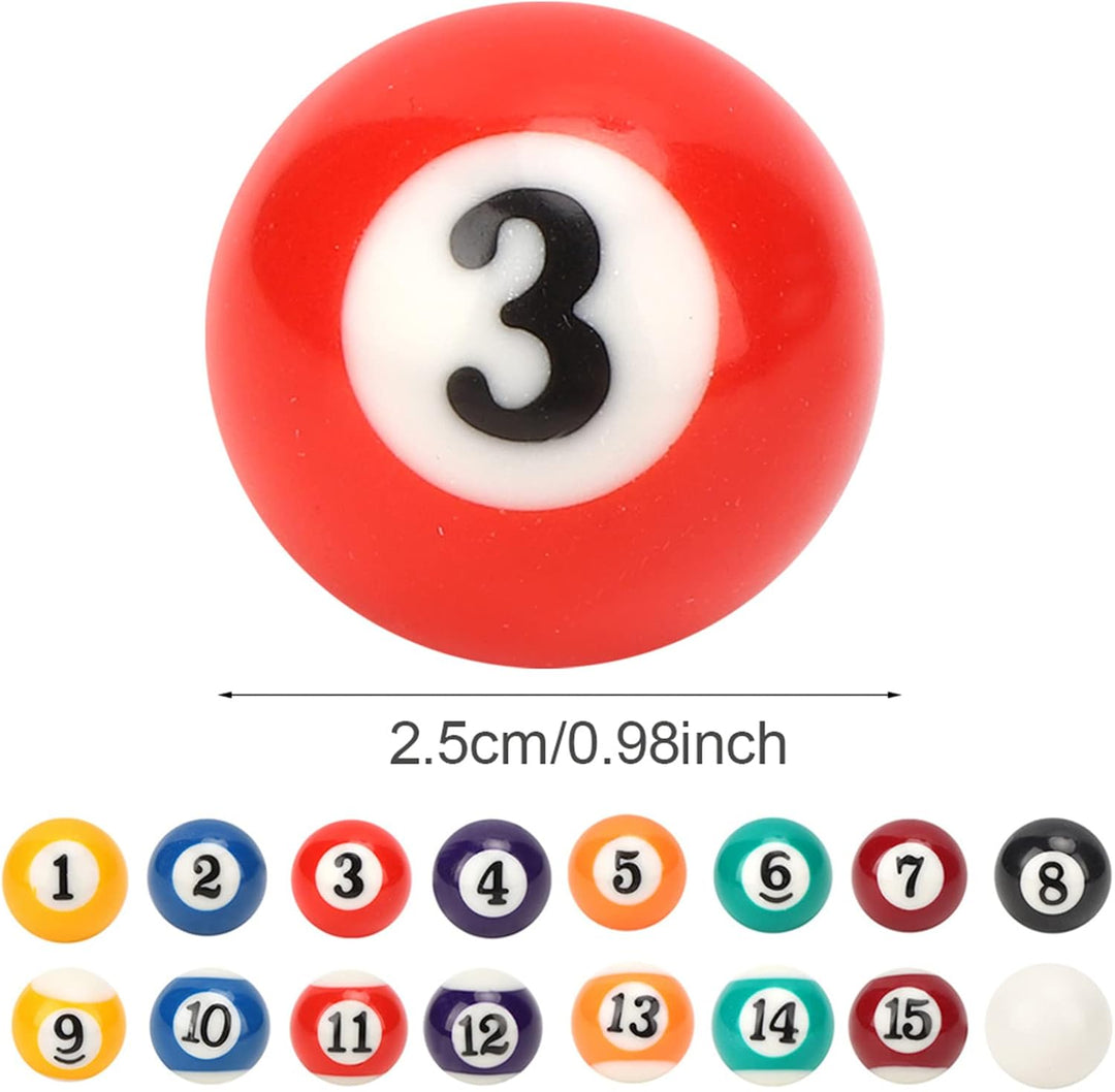 25MM Billardkugeln Set mit 16 nummerierten Bällen und weisser Kugel aus umweltfreundlichem Polyester