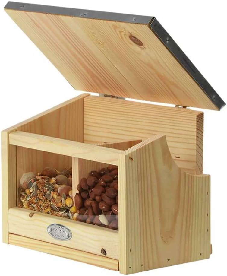 Esschert Design Eichhörnchen Futterhaus doppelt aus, 25,3 x 17,6 x 18,7 cm, Nistkasten, Futterstatio