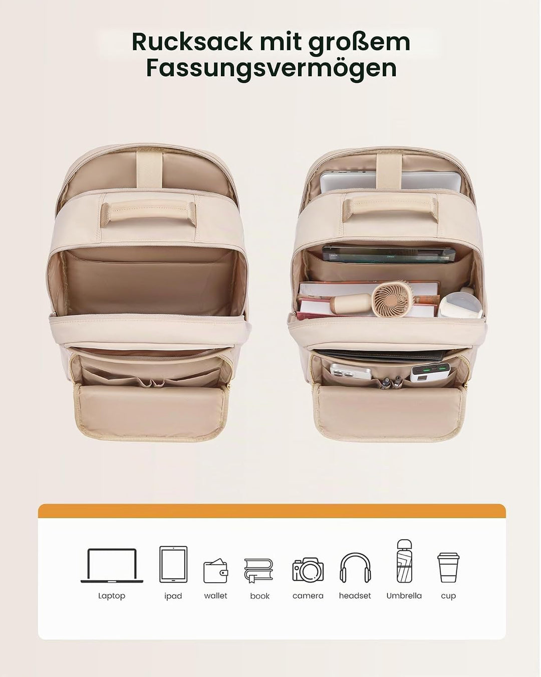 LOVEVOOK Laptop Rucksack Damen, 15,6 Zoll Schulrucksack Teenager Wasserdicht Schultasche Mädchen Ele