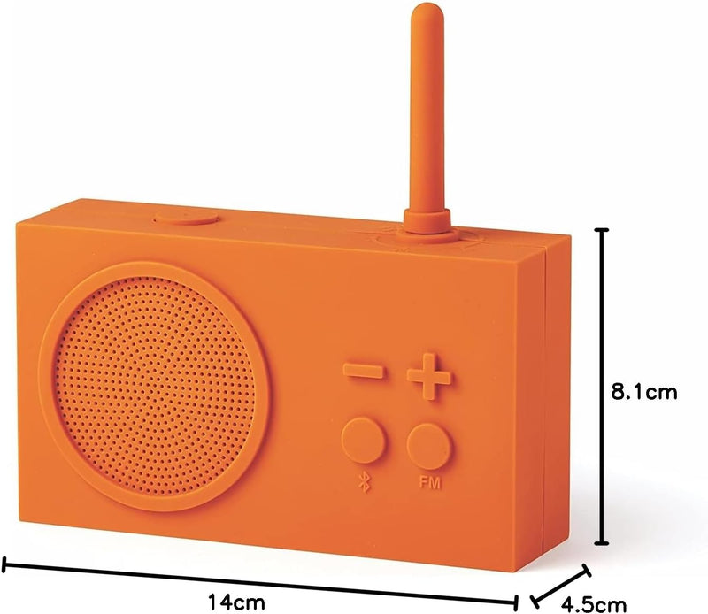 Lexon TYKHO 3 Tragbarer Bluetooth Lautsprecher mit FM Radio, Wasserdicht und Wiederaufladbarer Akku