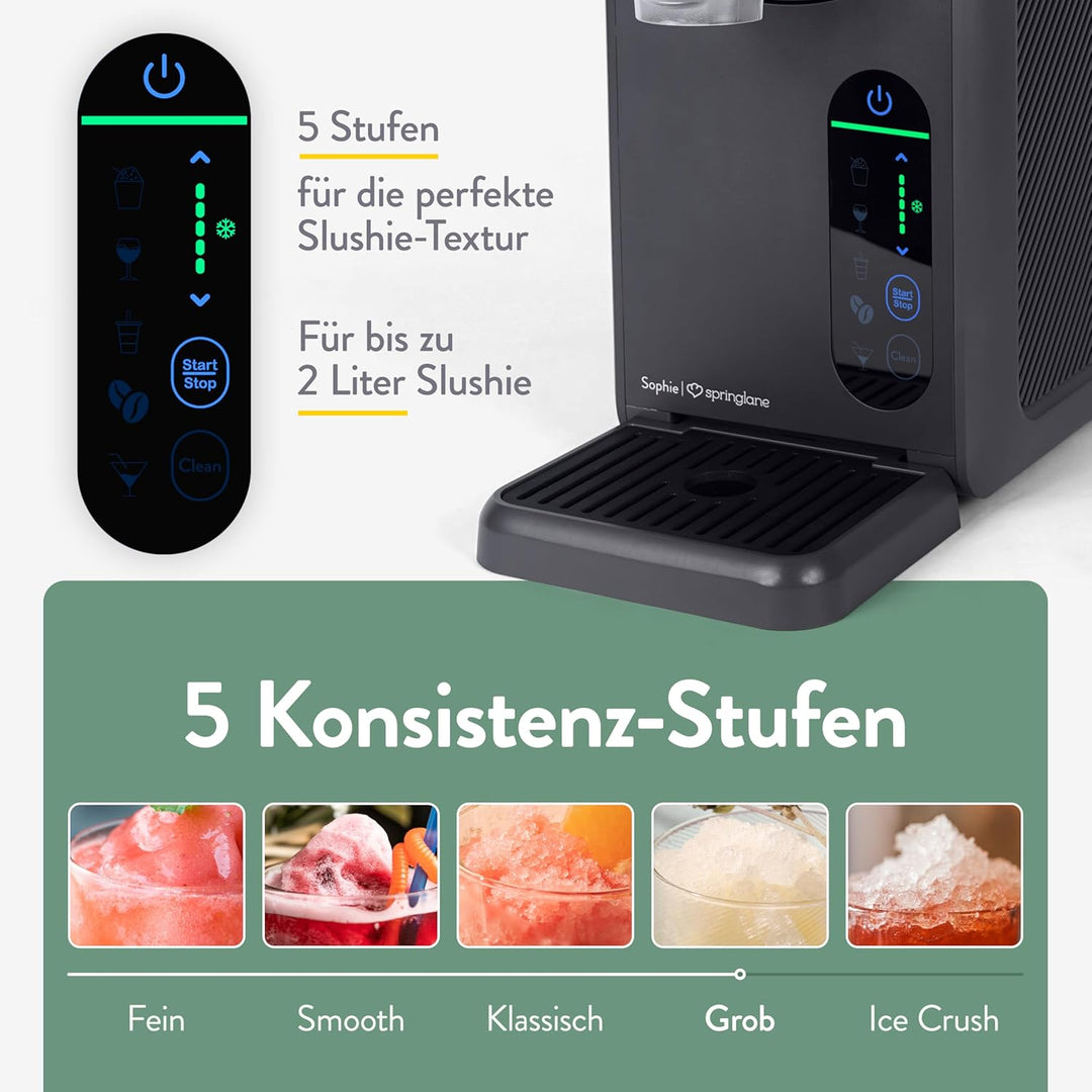 Springlane 2 Liter Slush Maschine inkl. Rezeptbuch, 5-in-1 Slushie Maschine für Slushies, Cocktails,