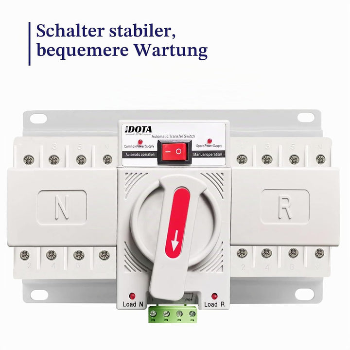 Dual Power Automatischer Transferschalter AC 230V 4P 63A Lastumschalter Notstrom Umschalter Automati