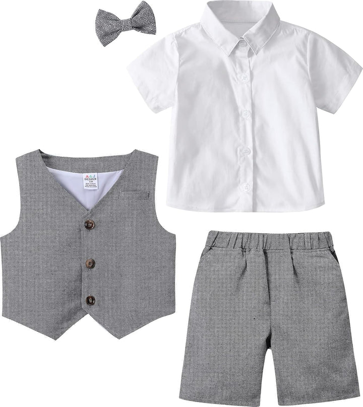 mintgreen Baby Junge Taufe Outfit Smoking Anzug Set 18-24 Monate Dunkelgrau, 18-24 Monate Dunkelgrau