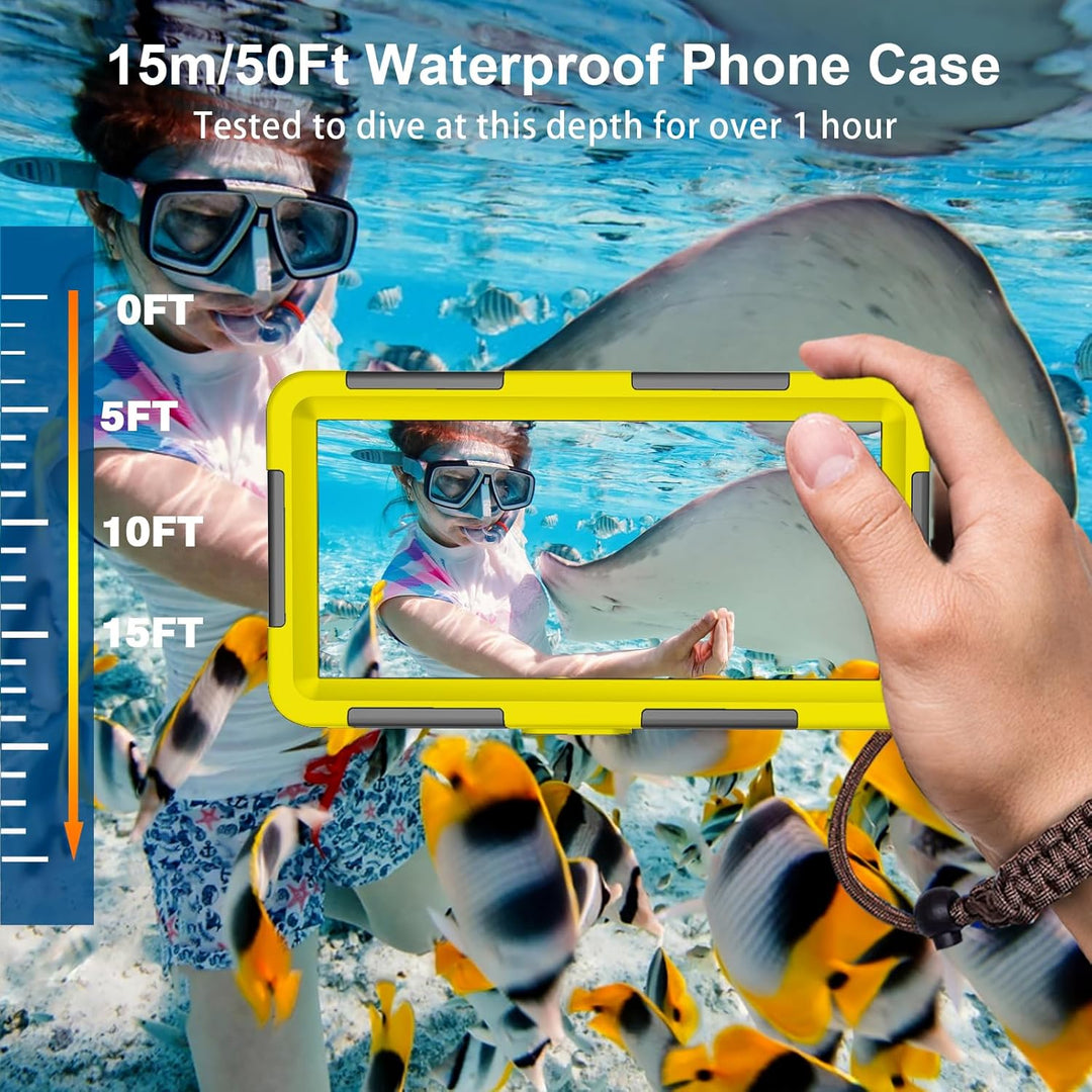 2025 wasserdichte Handyhülle, 15 m/50 Fuss Professionelle Unterwasser-Handyhülle für iPhone 16/15/14