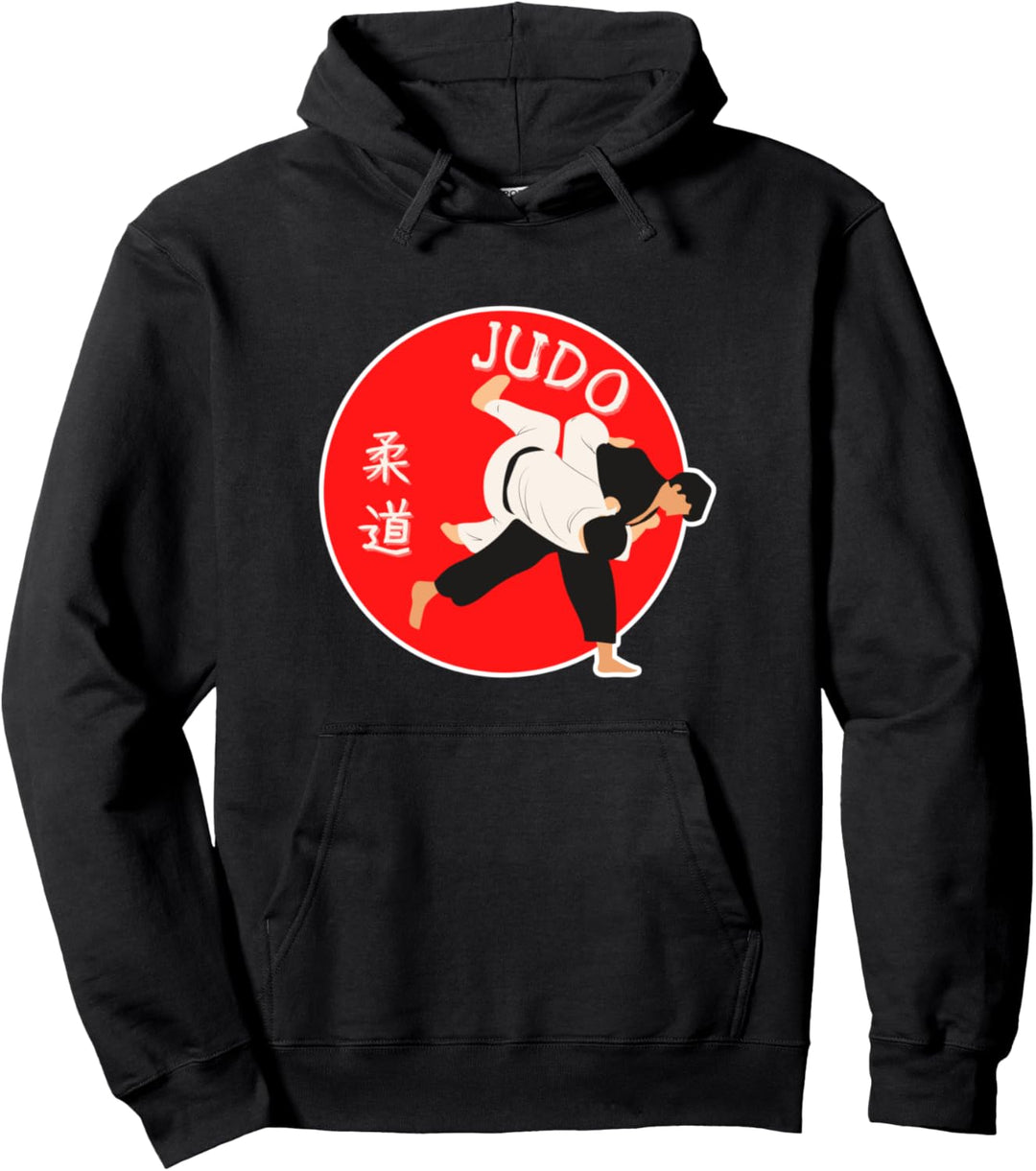 Judokas im Wurf mit Kanji - Cooles Japan Kampfkunst Pullover Hoodie